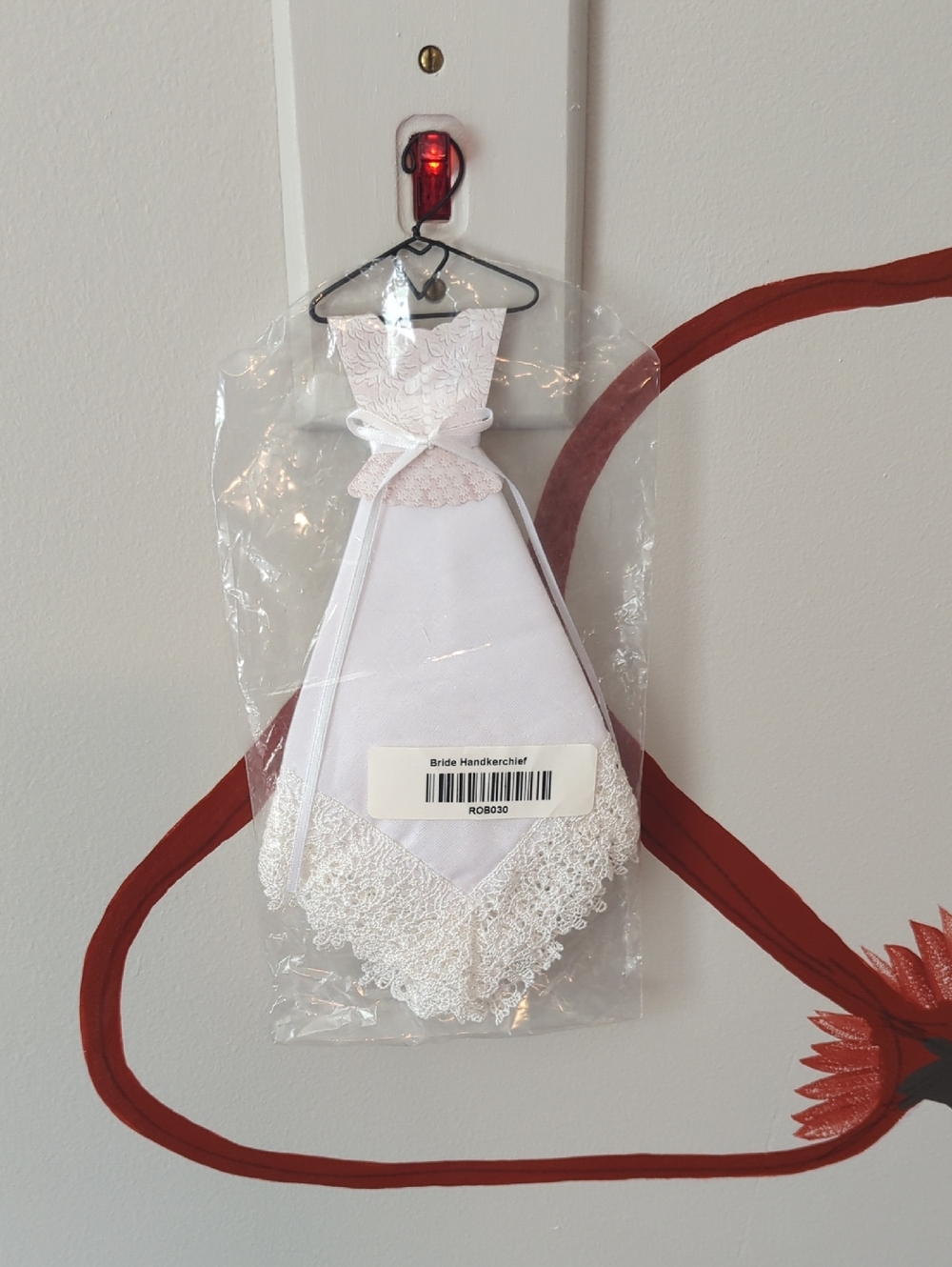 GANZ White Bride Handkerchief Dress Ornament